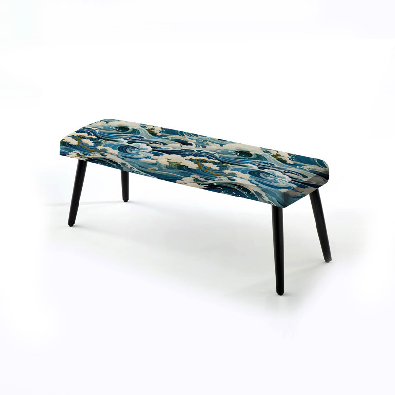 Banc rembourré noir Water Elements - Japon