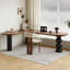 Light-walnut + Black L-Shaped Solid Wood desk-1778240112-1778240114