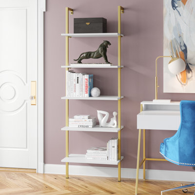 Troy 184.5cm H x 60cm W Iron Ladder Bookcase