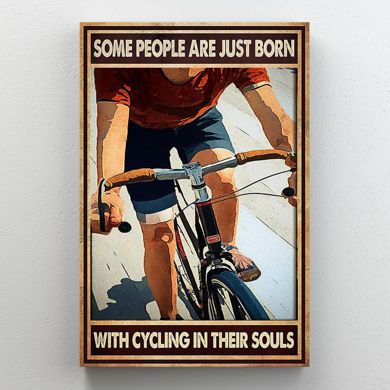 "With Cycling In Leurs Souls" - 1 pièce, H 14 po x l 11 po x P 1,25 po