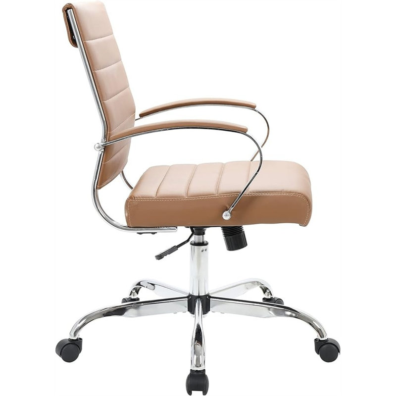 Fauteuil de bureau en cuir LeisureMod Benmar, Brun