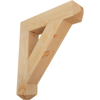 6"W x 30"D x 34"H Traditional Craftsman Rough Sawn Bracket, Douglas Fir