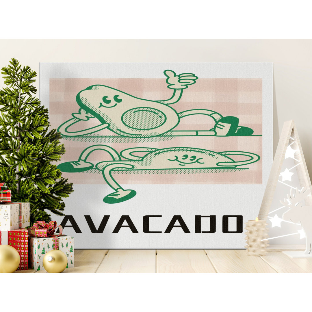 Retro Avocado Characters Canvas Wall Art