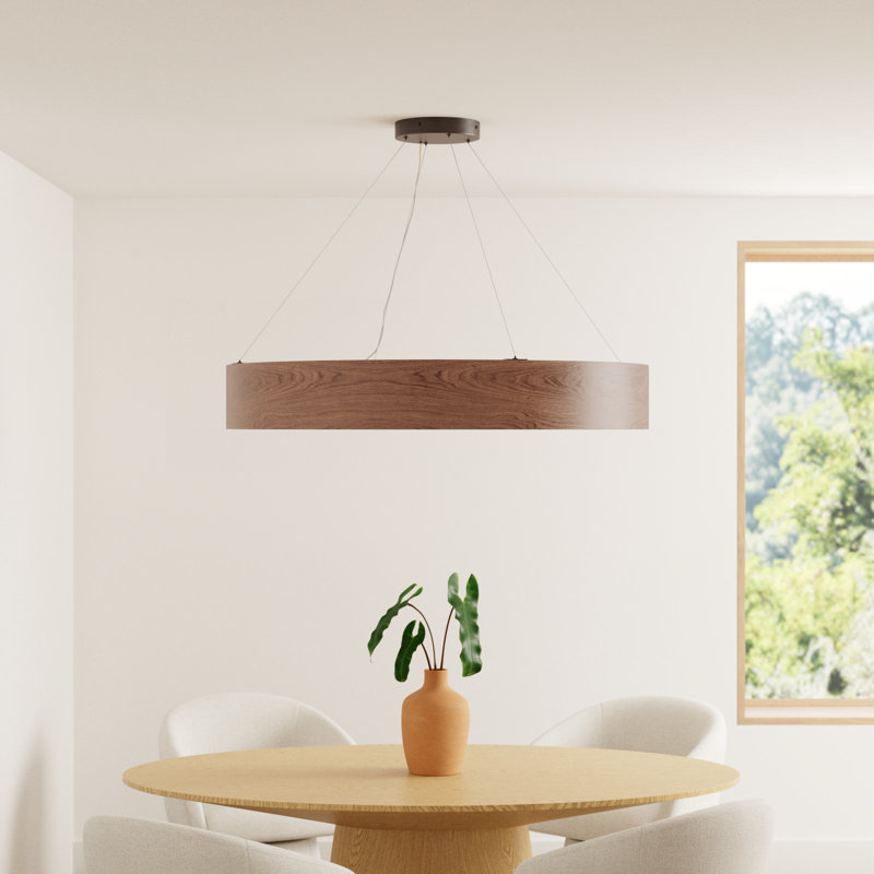 Lottie Chandelier, 25" H x 48.5" W x 48.5" D, Dark Walnut