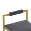 Ensemble de 2 tabourets de bar avec dossier et repose-pieds, chaises de salle à manger rembourrées en velours pour îlot de cuisine (doré et gris)