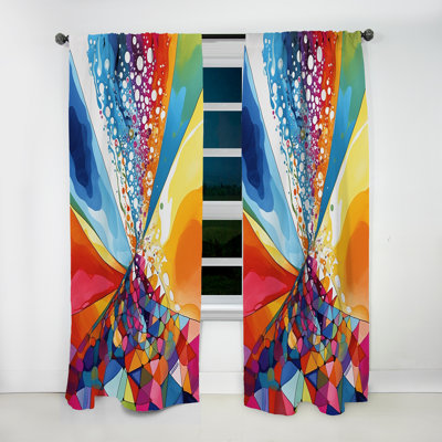 Gaerwn - Inspiration colorée Tie Dye 2 - Rideau abstrait - Velours obscurcissant - 1 panneau