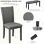 Gris 6 repas avec banc et chaises. Table moderne en bois pour la cuisine. Stable et confortable. Conception facile à assembler. Assemblage requis-1104915805-1104915795