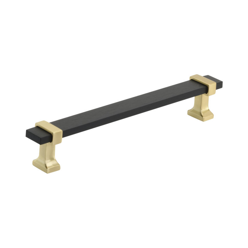 6-5/16 inch Brushed Gold and Black Bar Cabinet Pull