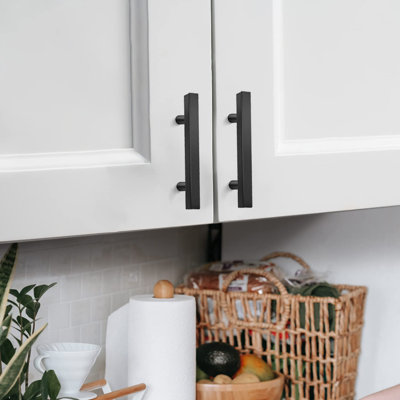 30 Pack Matte Black Cabinet Pulls, 3 in Kitchen Pulls for Cabinet，Square Pull, Template Included, 5 inch Overall Length, Easy Cabinet Upgrade, For Kitchen Cabinets and Drawers