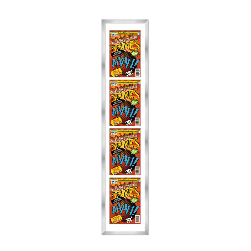 Wood Picture Frame with Mat, 7.25" x 10.5", Silver/White