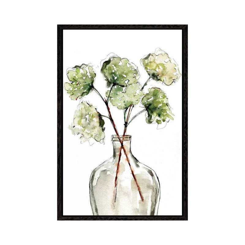 Greenery Vase II by Sara Berrenson - Print on Canvas, 66.04 cm H x 45.72 cm W, Black Framed