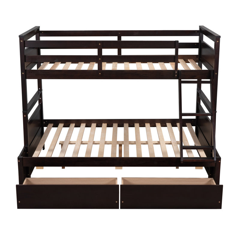 Jadin Kids Twin Over Full Bunk Bed with Drawers, Espresso