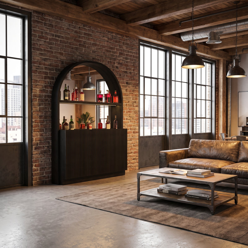 Prohibition Series Back Bar - Walnut By RAM Game Room By RAM Game Room, Black