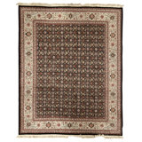 Hand Knotted Wool Area Rug in Black And Ivory