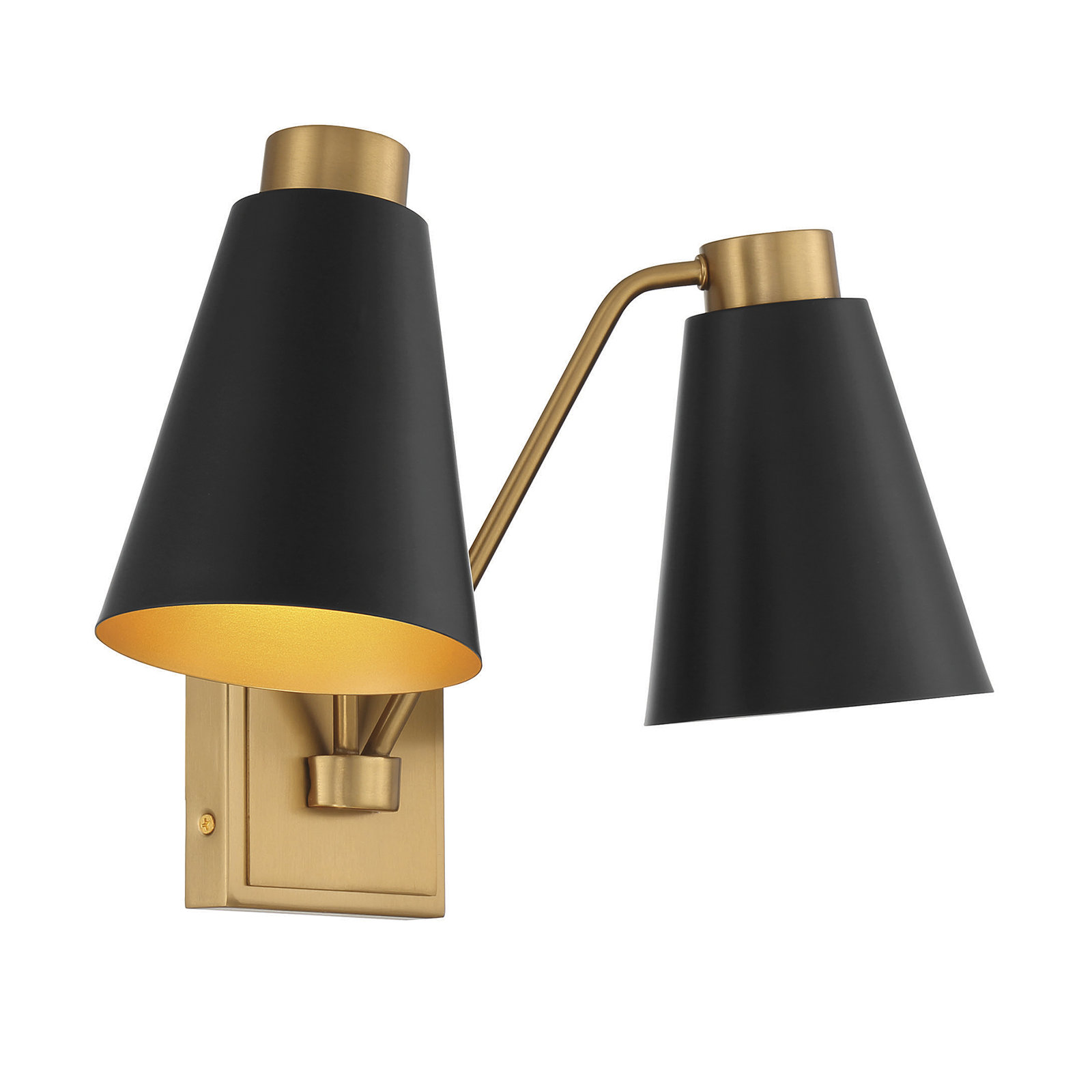 Alyra 2-Light Dimmable Armed Sconce, Black Brass