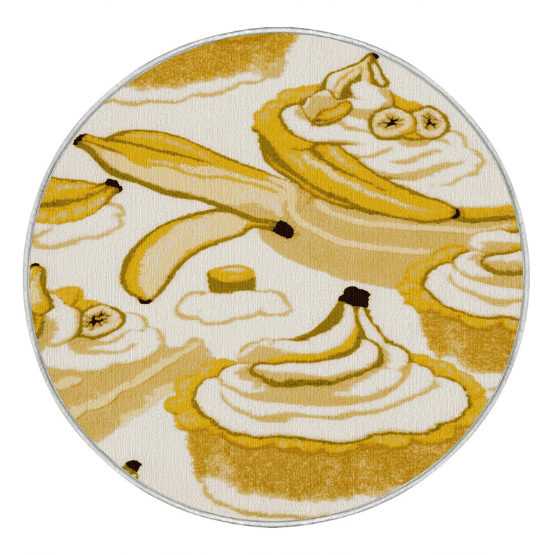  Tapis lavable et pudding à la banane, Rond 7 pi