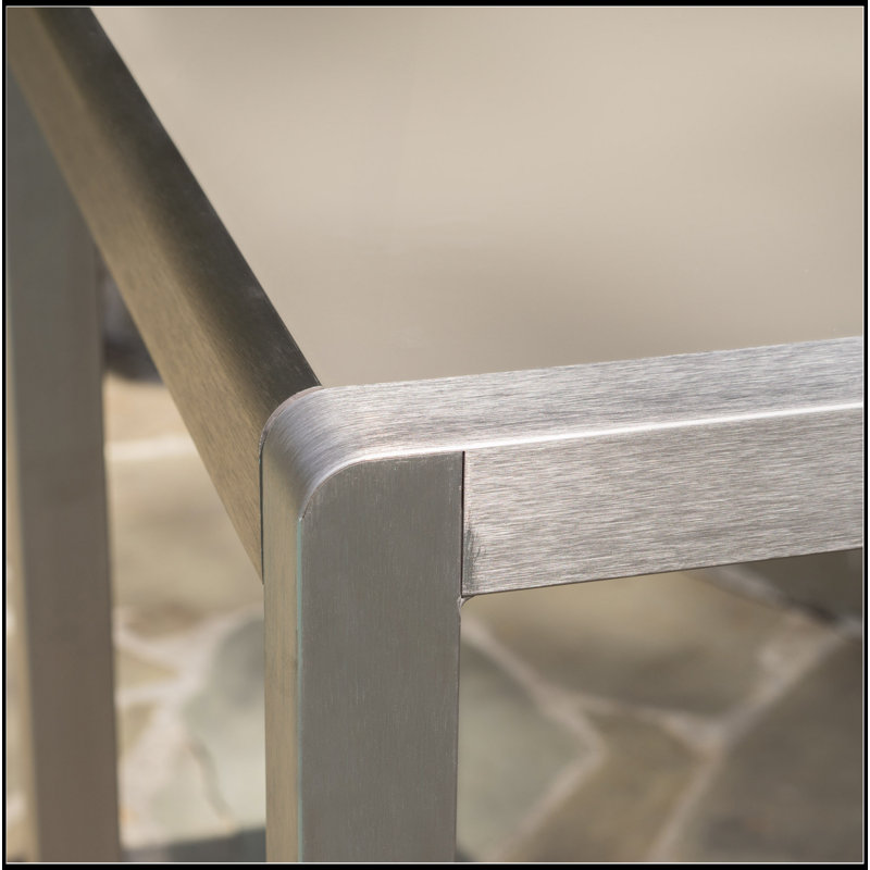 43 Inch Outdoor Aluminum Frame Bar Table With Top, Weather-Resistant And Durable For Patio Use