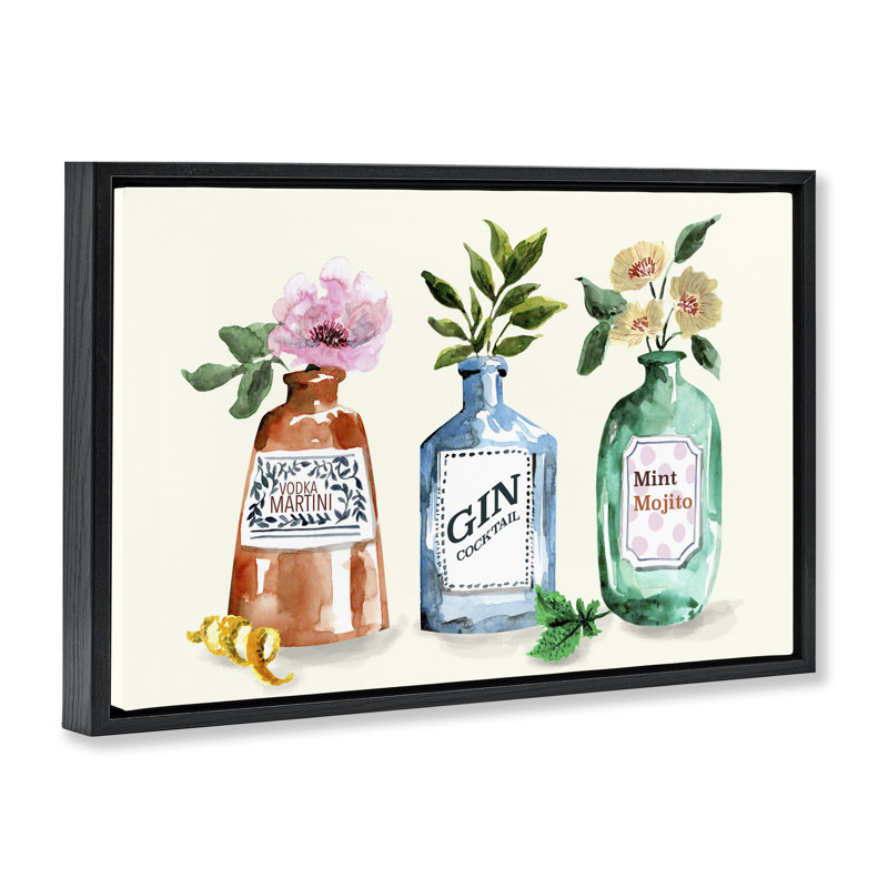 Toile flottante encadrée par Kate Eldridge, Cadre flottant noir de jais, H 21 po x l 31 po