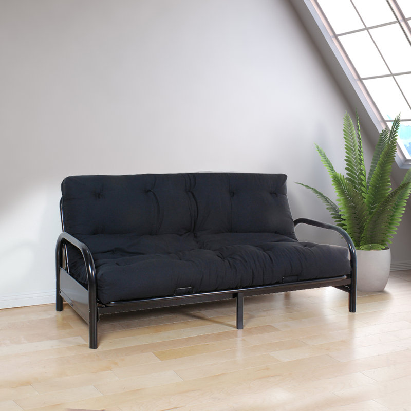 Matelas de futon double Nabila, 6", Noir