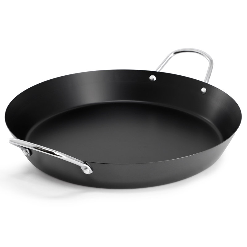 Poêle à paella en acier au carbone antiadhésif gris foncé Oster Smithfire, 16"