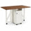 Drop Leaf Folding Dining Table, Rolling Kitchen Island Cart with Lockable Wheels, Storage Cabinet & Open Shelf, Space Saving