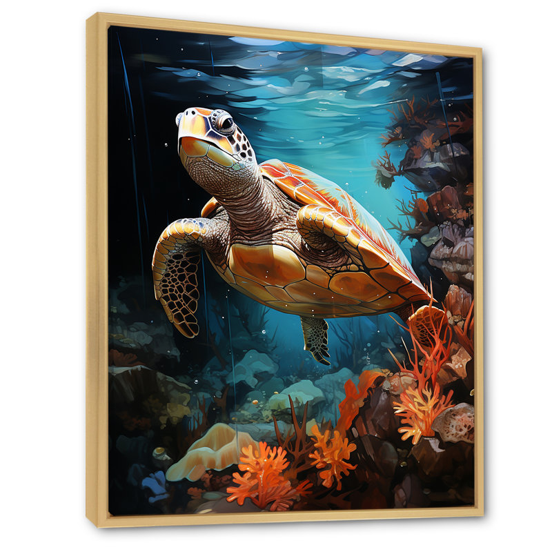 Reproduction d'art sur toile, H 40 po x l 30 po x P 1,5 po, Cadre naturel flottant