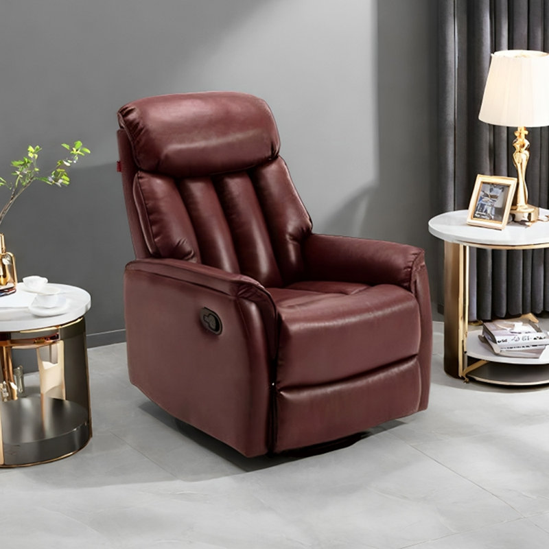 Fauteuil inclinable moderne, multifonctionnel et ergonomique, Faux cuir, Rouge vin