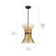 Mini-luminaire suspendu 1 lumière en laiton naturel et noir 12,7 po Baile-70048120