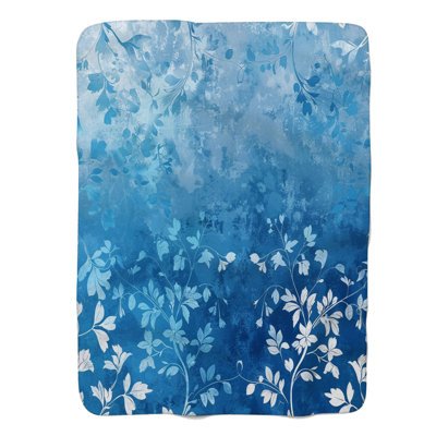 Fleurs ombrées bleues - 1 pièce Sherpa Premium