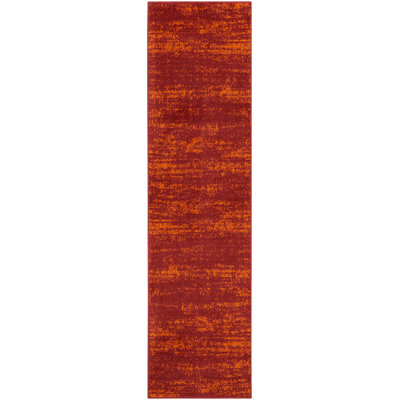 Pentworth Machine Woven Chenille Indoor/Outdoor Area Rug in Red