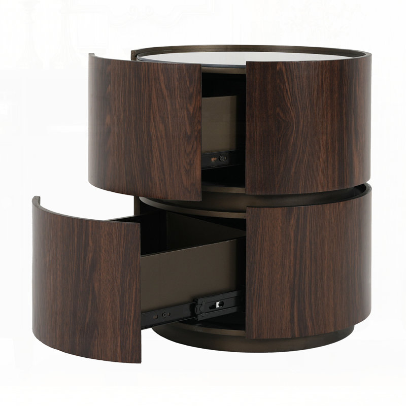 Rounded Edges Side Table, Brown