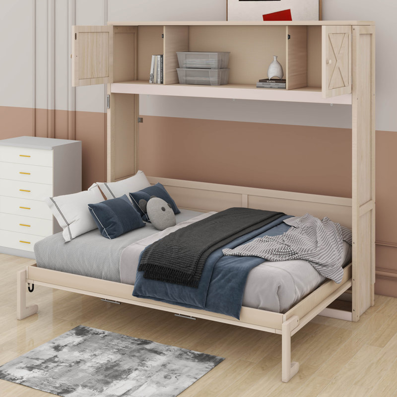 Lit escamotable double avec armoires