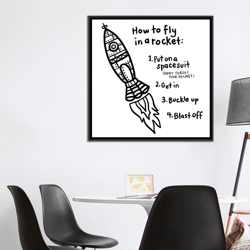 «Outerspace I», impression sur toile, H 18 po x l 18 po x P 1,5 po, Toile avec cadre noir, Pas de tapis