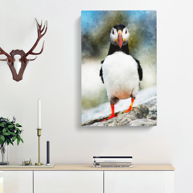 Lone Atlantic Puffin - Wrapped Canvas, 76cm H x 50cm W x 3cm D