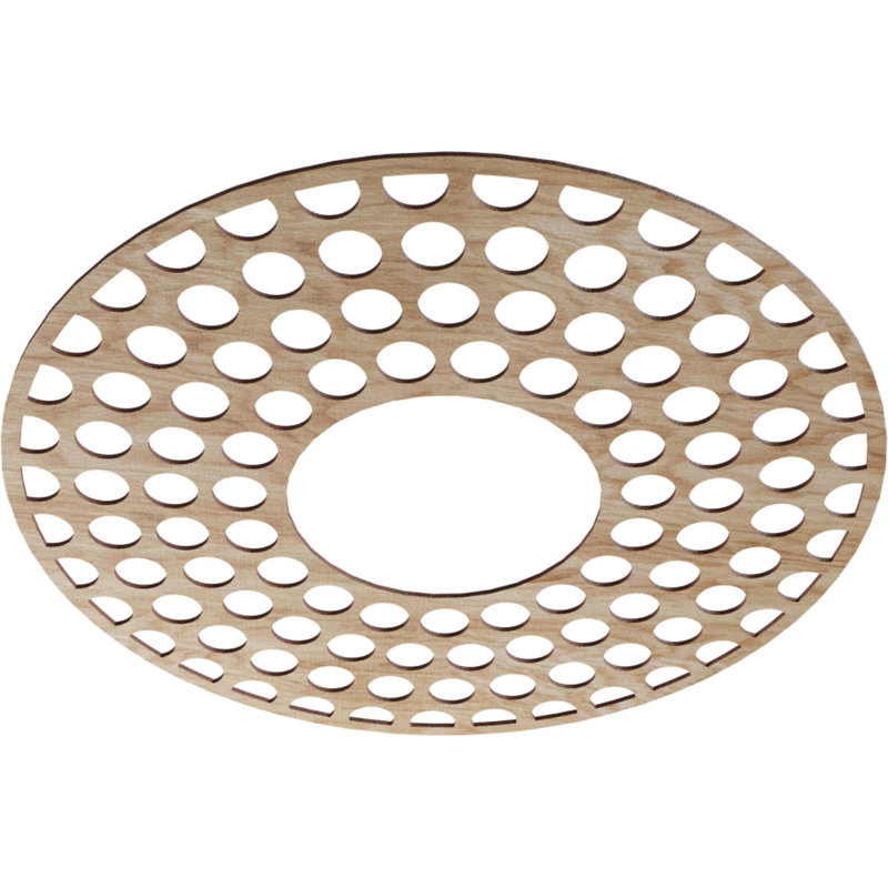 Médaillon de plafond 30 po x 10 7/8 po x P 3/8 po Fink, Chêne rouge, H 38 po x l 38 po x P 0,38 po