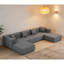 Canapé modulaire en flanelle gris confortable