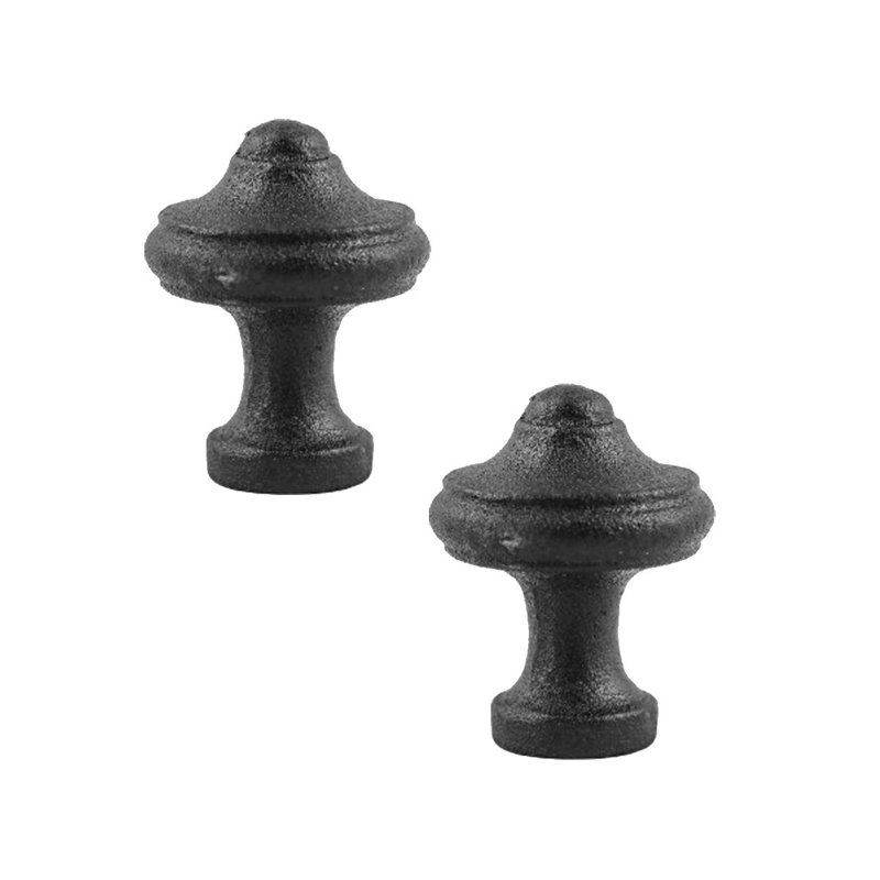 Poignée d'armoire en fer forgé à finition noire ronde de 1 pouce