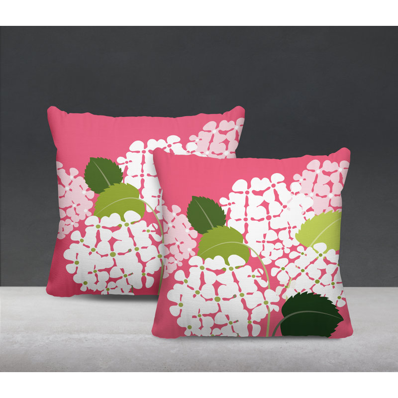 Housse et insert de coussin décoratif intérieur / extérieur en polyester / mélange de polyester, L 15 po x H 15 po, Rose