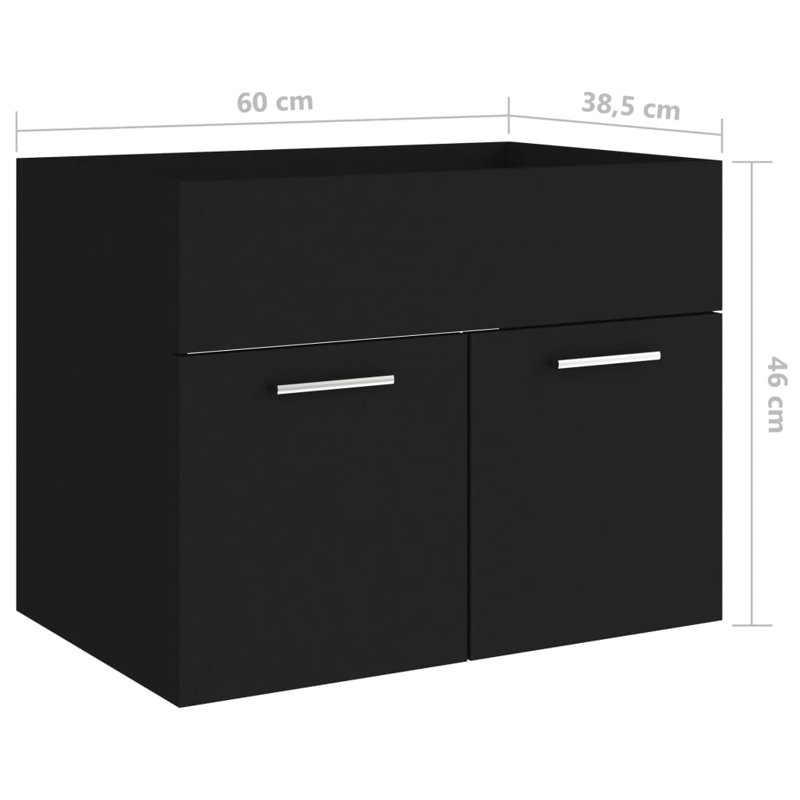 Eliona Bathroom Vanity Base Only, Black, 46Cm H x 60Cm W x 38.5Cm D