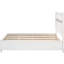 Lit double à panneau blanc avec rangement pour tiroir, chambre à coucher lumineuse, design classique, poignées confortables, en stratifié de papier, lit de rangement de 50,29 po de hauteur, tête de lit, tiroirs peu encombrants, frais-1245848254