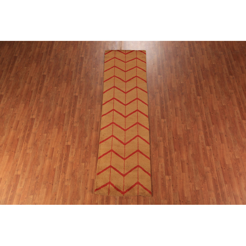 Tapis de couloir oriental fait à la main à motif treillis marocain 3 x 10