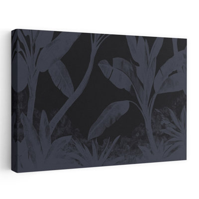 Midnight Tropical Foliage Abstract Forest Nature Wall Art Print