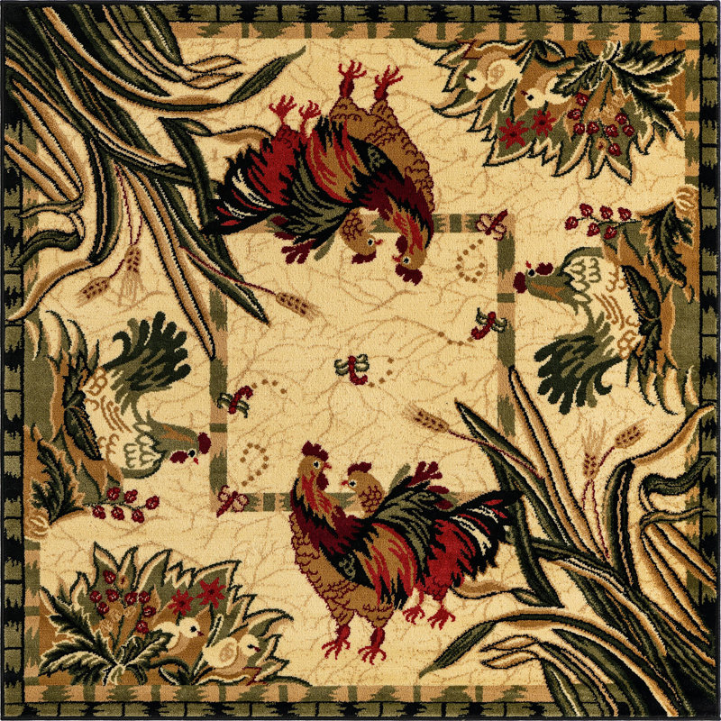 Josie-Leigh Floral Indoor Rug, Square 5'