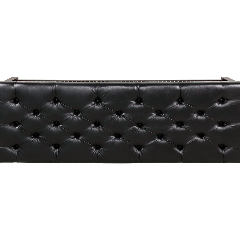 Banc rembourré pour chambre à coucher et entrée. Base en bois avec siège élastique pleine éponge. Construire. Housse de protection souple. Structure en bois massif, pieds en bouleau. Banc noir confortable pour hall d'entrée.
