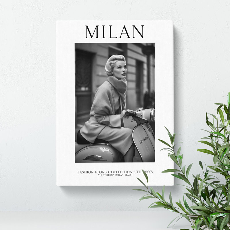 Fashion Icons Woman Milan Italy - Wrapped Canvas
