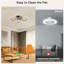 Bulmer Modern Flush Mount Ceiling Fan with Dimmable LED Light Kit,RC,Reversible Blades,6 Speeds - 4 Rings