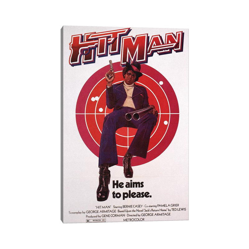 Affiche de film « Hit Man » par radio Days-impression, H 12 po x l 8 po x P 0,75 po, Toile tendue, Pas de tapis
