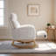 Fauteuil à bascule 40,3 x 35,2 x 27,5 po en bois massif blanc