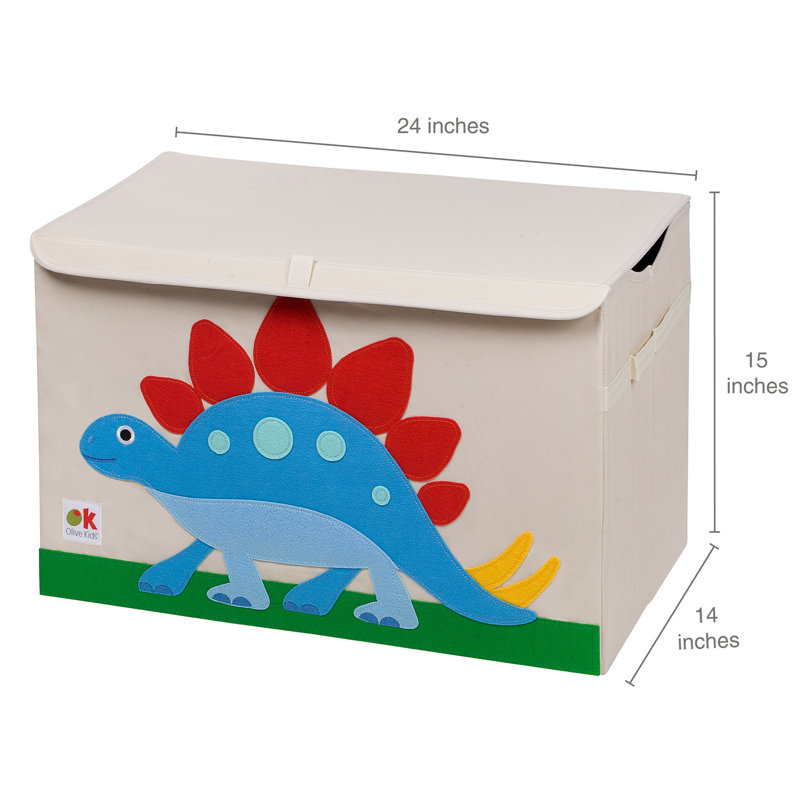 Coffre à jouets en tissu pour enfants Wildkin - Boîte de rangement robuste avec poignée pour jouets et fournitures - Dinosaur Land