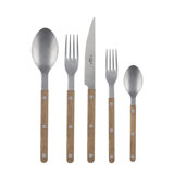 Bistrot Vintage Teak 5 - Piece Stainless Steel Flatware Set - Service for 1